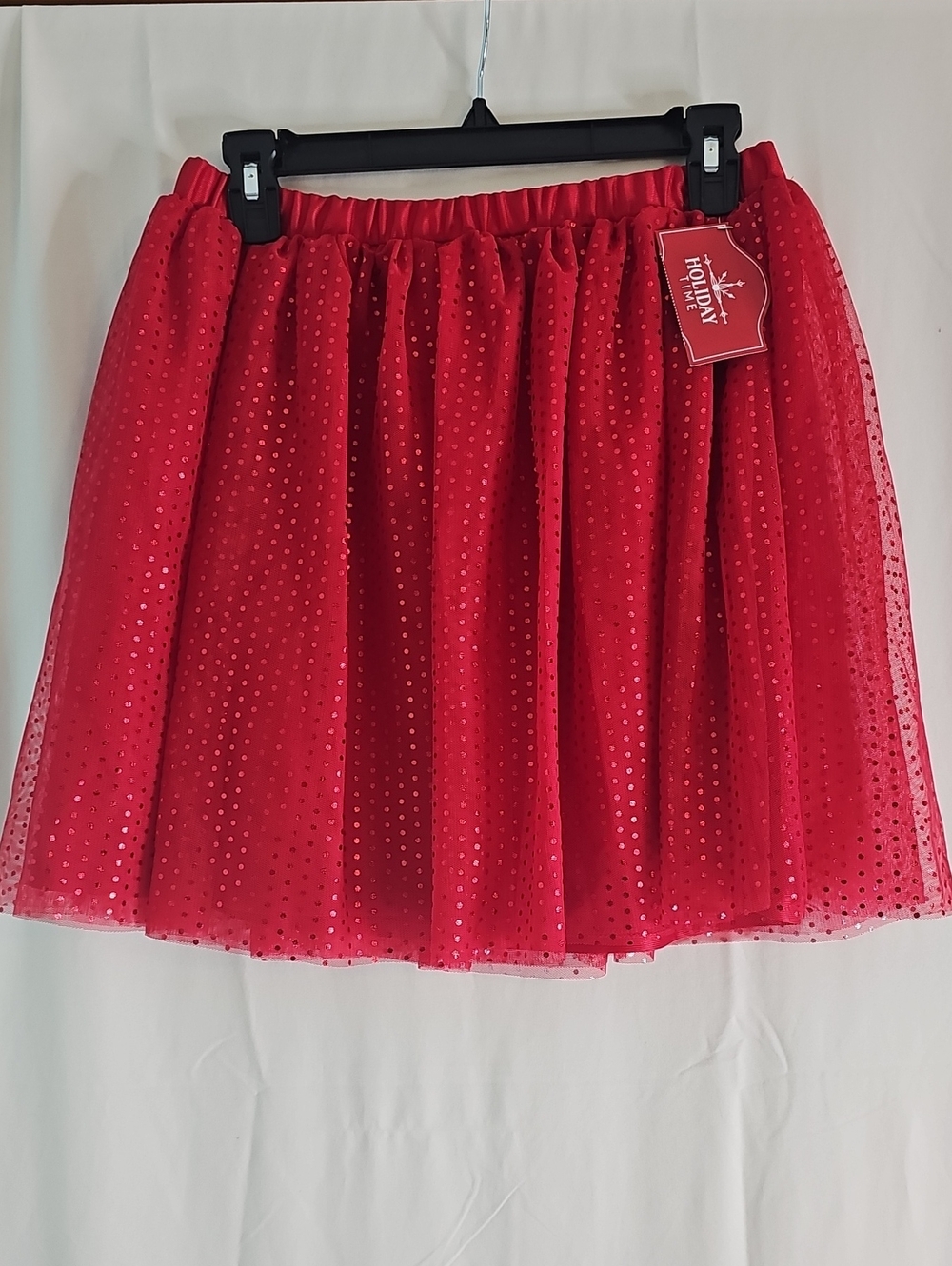 Red Sequin Tulle Skirt